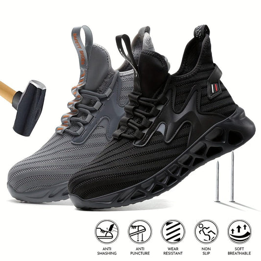 Men's Steel Toe Safety Shoes Puncture Proof Work Shoes, Industrial And Construction Site