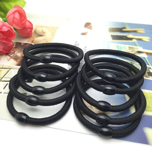 Version coréenne de l'anneau de cheveux avec élastique noir et corde à nouer épaisse, accessoires pour cheveux simples, tolérants, vente en gros, magasin d'un yuan