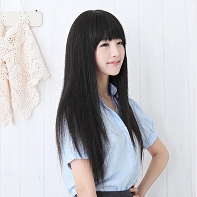 Chang Diqi Liu Hai Chang sent a female fluffy temperament long straight hair fake real person wig set custom wholesale