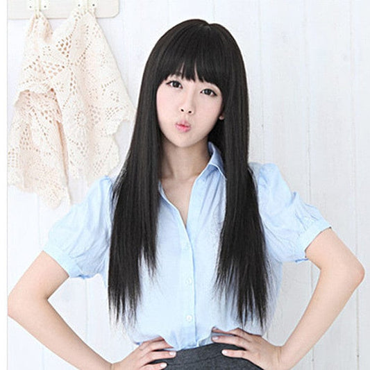 Chang Diqi Liu Hai Chang sent a female fluffy temperament long straight hair fake real person wig set custom wholesale