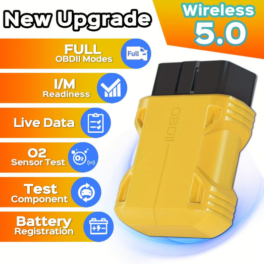 ELM327 Auto OBD2 Scanner Wireless 5.0 Adapter Car Diagnostic Tool Reader For IOS For Android PC OBDII Reader,Fault Code,Check Engine Light Code Reader