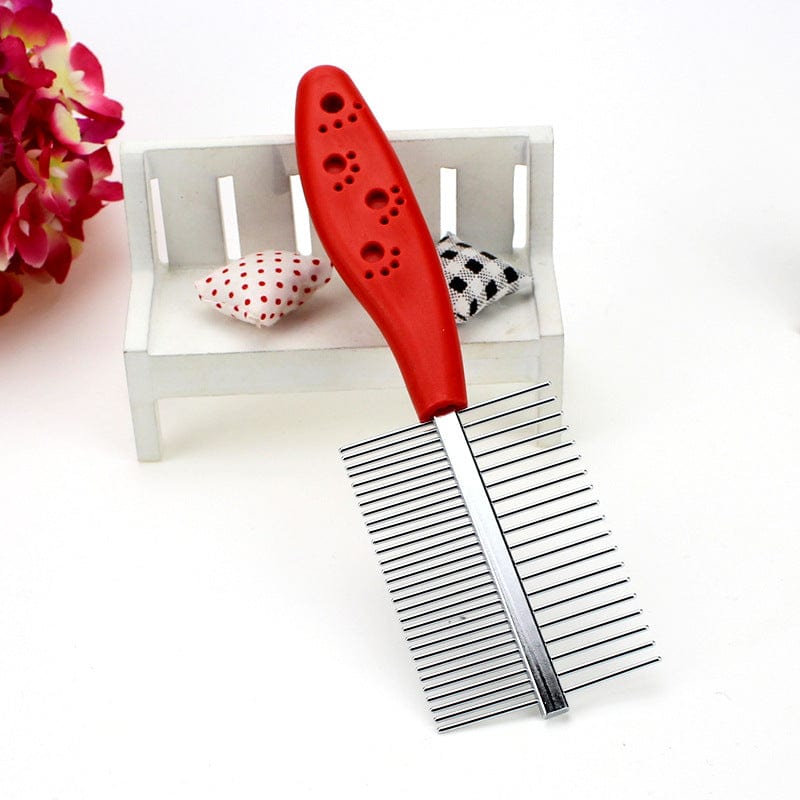 Manufacturers wholesale double row pet comb Squeezed teeth stainless steel straight-top comb comb comb cat beauty comb