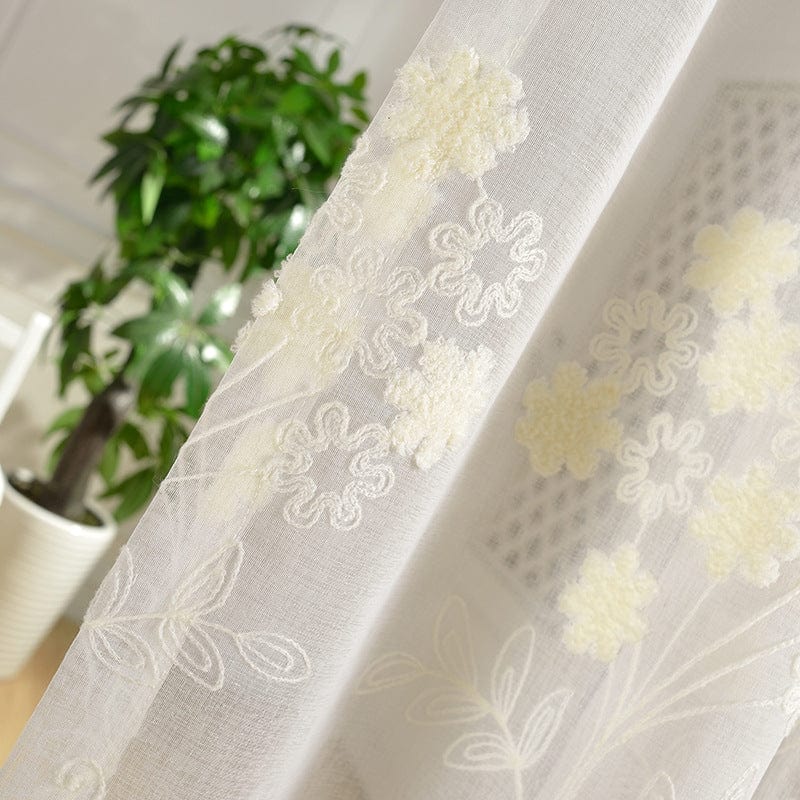 Factory direct Keqia spot explosions Dolly three-dimensional flower embroidered window screen American rustic embroidery decorative gauze