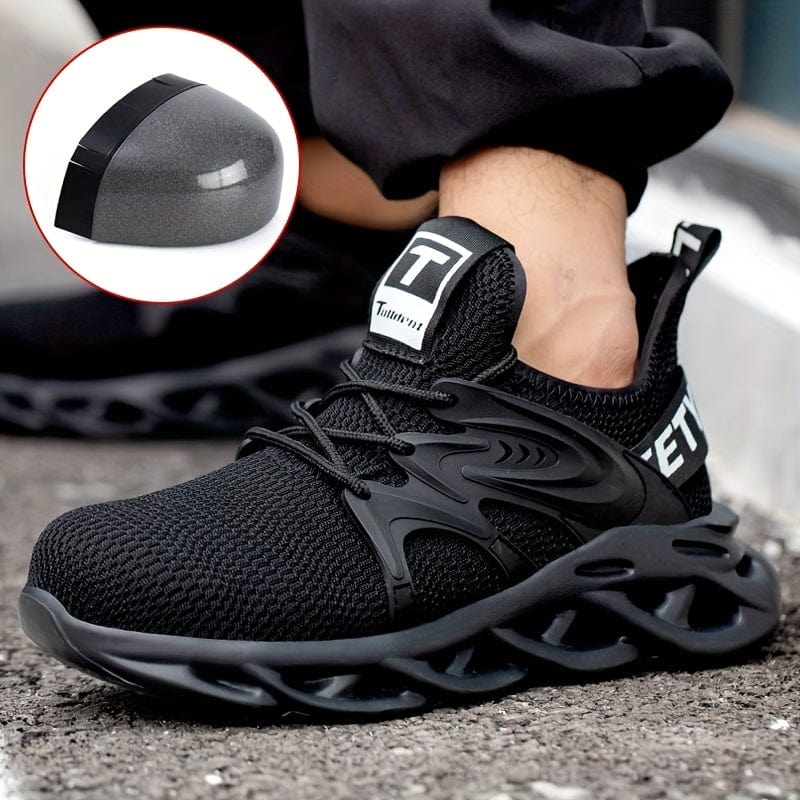 Unisex Safety Work Shoes, Anti-Smashing Indestructible Steel Toe Cap Puncture-Proof Sneakers