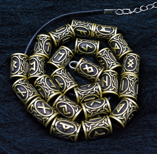 Souhait AliExpress modèles d'explosion Viking rune barbe perles ensemble 24 une génération