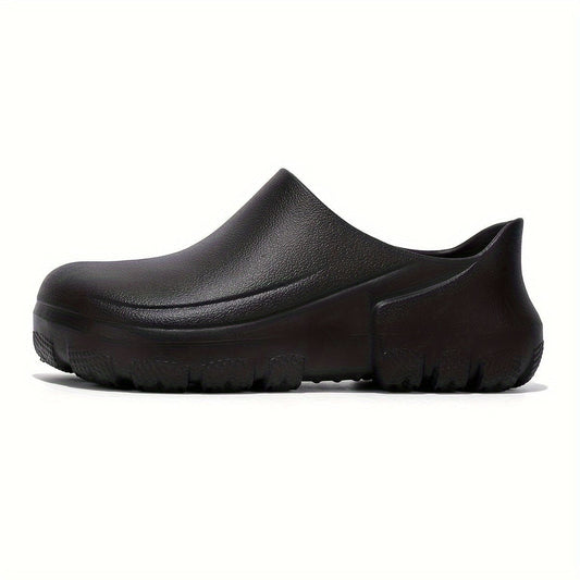 Men's Solid Platform Chef Shoes, Waterproof Oil Resistant And Anti Slip Work Shoes, Comfortable Shoes