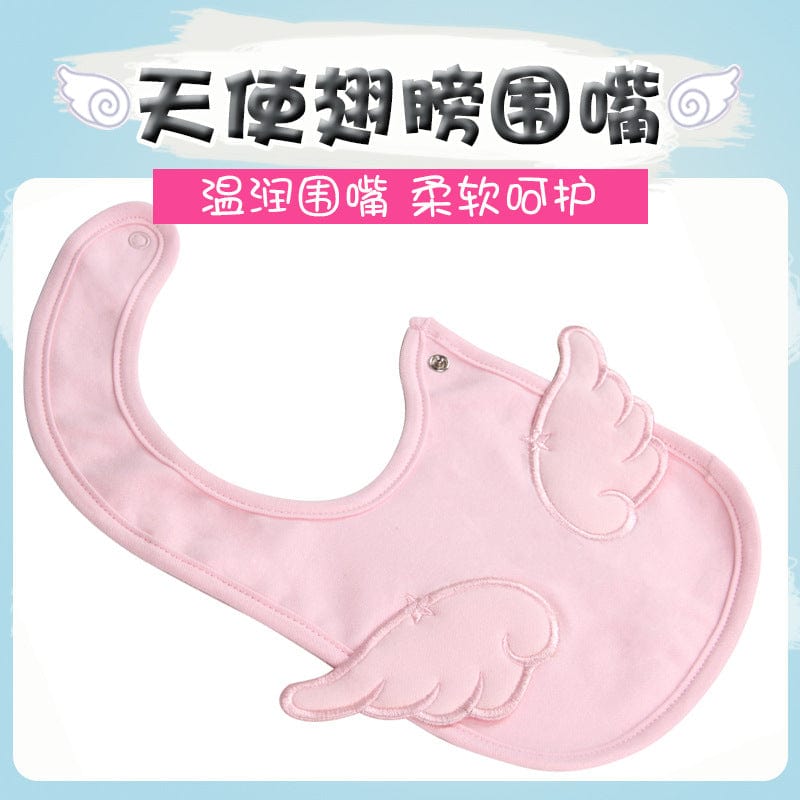 Baby mouth towel factory spot cotton nozzle angel embroidery bib children anti-tender waterproof children's scarf
