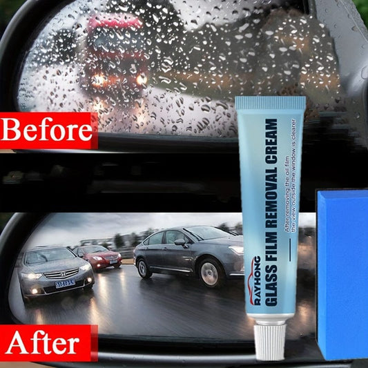 Motorcycle Bike Glass Film Removal Cream Eco-friendly Glass Film Remover With Sponge Window Oil Film Removing Paste For Auto Maintenance
