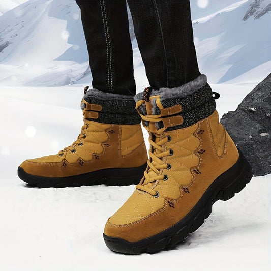 Men's Snow Boots,  Waterproof Non-slip Insulated Warm Durable Outdoor Shoes For Hiking And Mountain Climbing