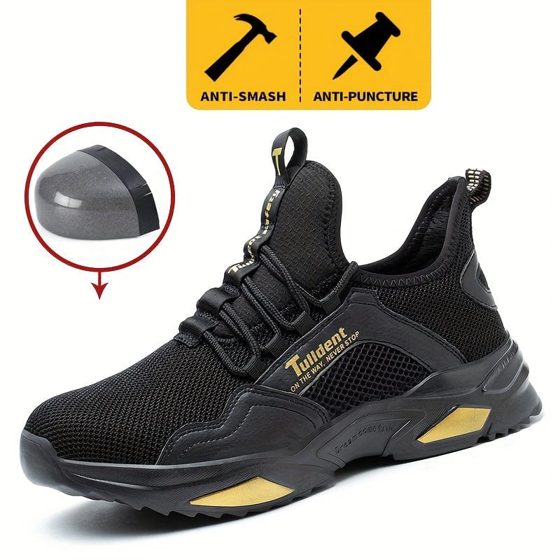 Men's Trendy Breathable Work Shoes, Lightweight Durable Working Shoes