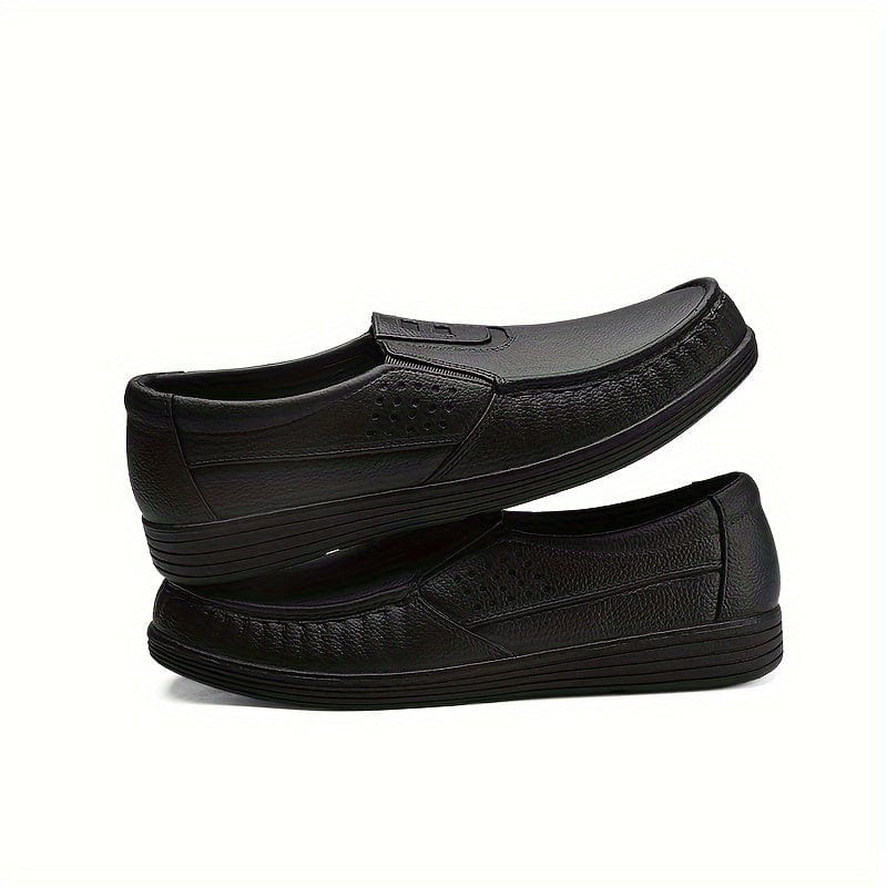Men's Trendy Solid Slip On Waterproof & Oil Proof Chef Shoes, Comfy Non Slip Casual Work Shoes For Men's Outdoor Activities