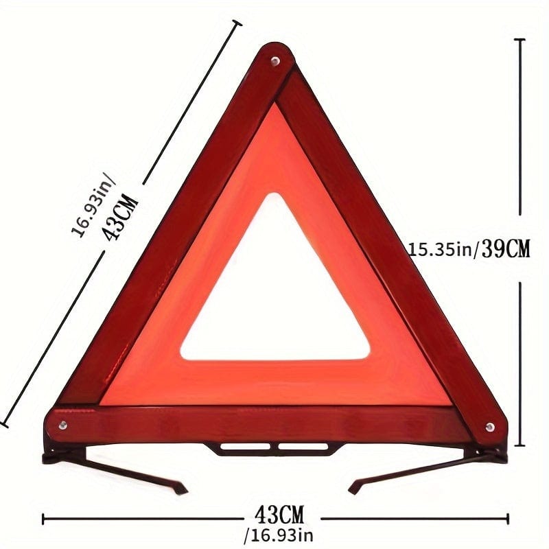 1 Car Triangle Reflector Car Stop Sign Tripod Road Flash Triangle Emergency Warning Sign Foldable Car Parts