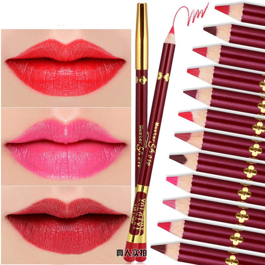 Alkyi cloth embroidered lip line pen 13 color matte waterproof non-jet velvet red pen makeup manufacturers wholesale
