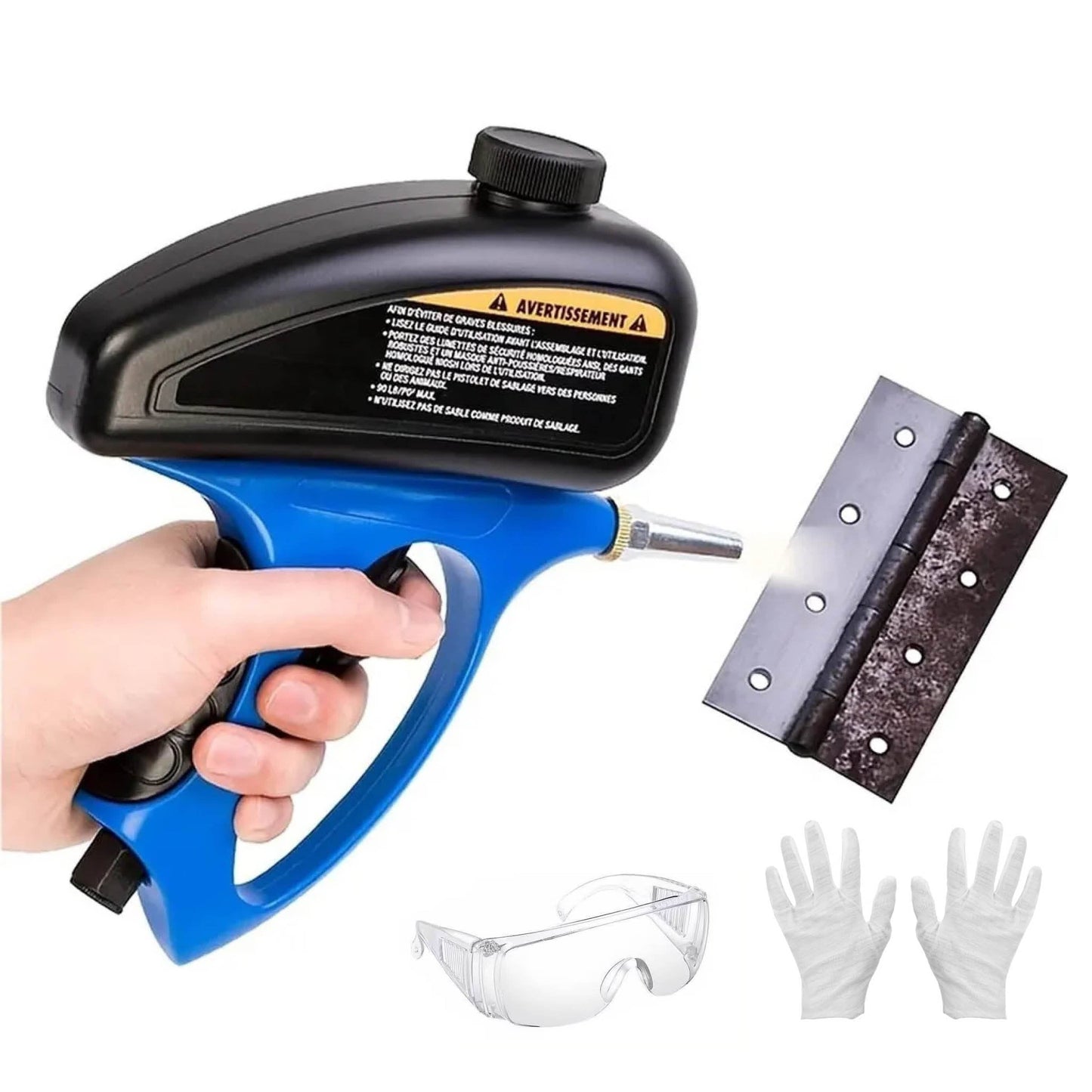 Handheld Gravity Blaster Set 150Psi Portable Sand Paint Sprayer Pneumatic Rust Power Tool Protection Blasting Air Gun High Pressure