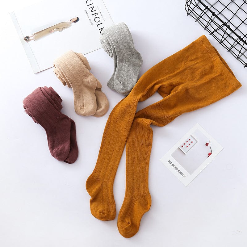2021 autumn new children's pantyhose combed cotton boneless hand-sewn girl with feet plus file base long socks