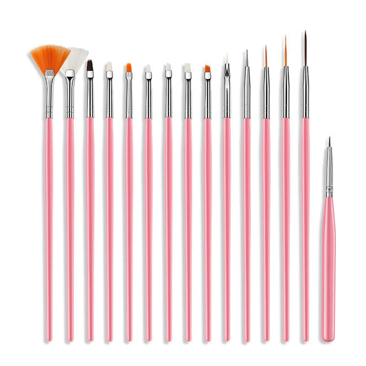 Mail pen set 15 sets of men's maneuques painted brush painting flower phototherapy spot diamond nail tool wholesale