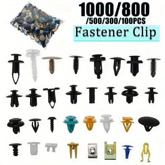 500/100PCS Mixed Auto Fastener Vehicle Car Bumper Clips Retainer Fastener Rivet Door Panel Fender Liner Universal Fit All Car