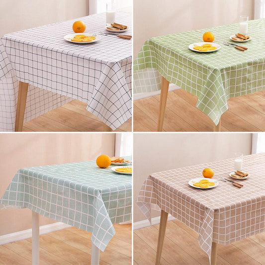 Net red lattice northern European oil-proof tablecloth waterproof free wash tablecloth PEVA tablecloth household tablecloth wholesale