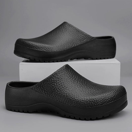 Men's Solid EVA Chef Shoes, Comfy Non Slip Waterproof Casual Work Shoes For Men's Indoor Work Out Activities