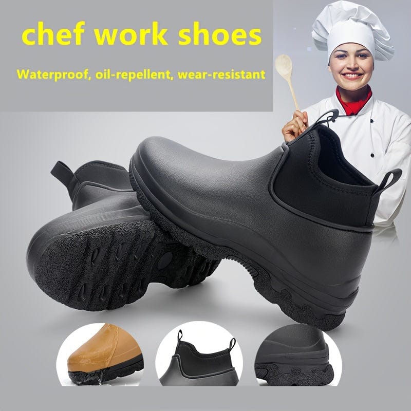 Men's Trendy High Top Chef Shoes, Comfy Non Slip Casual Work Shoes, Men's Footwear