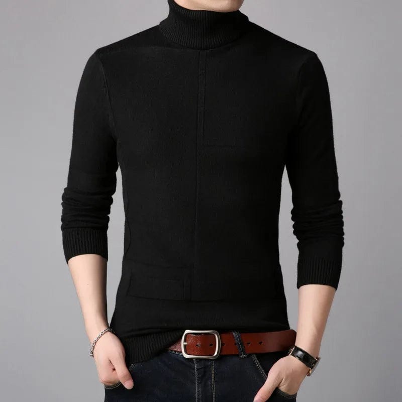 2022 Winter Turtleneck Sweater Men Warm Solid Knitted Pullovers Mens Sweaters Slim Fit Pullover Man Knitwear Mens Brand Clothing