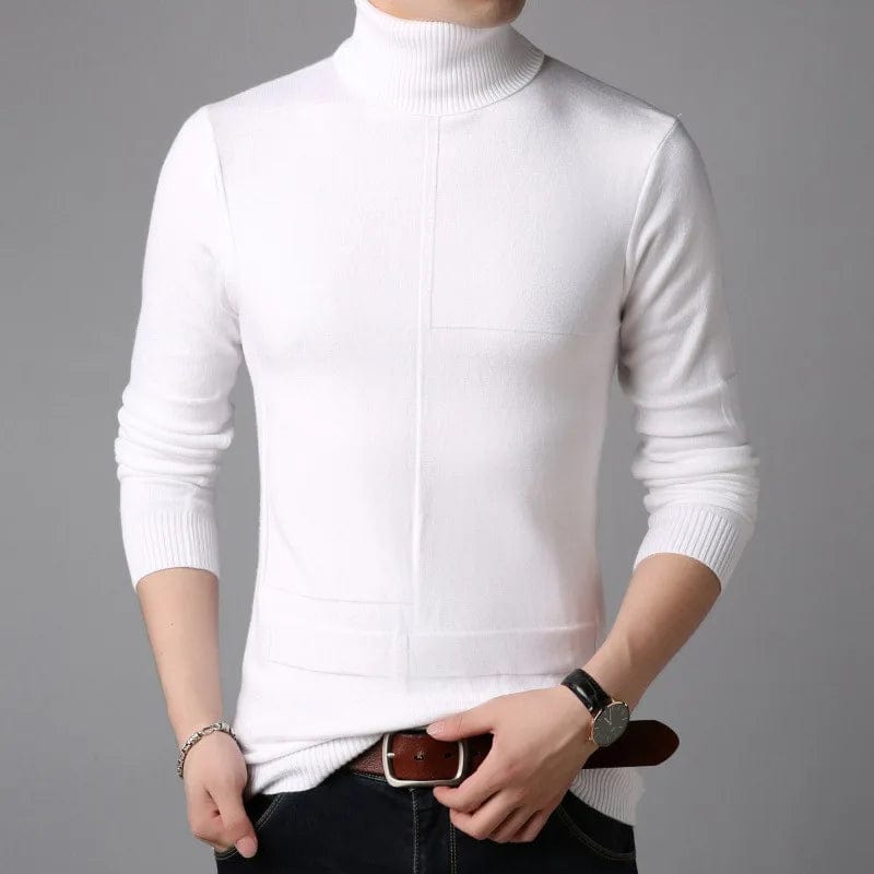 2022 Winter Turtleneck Sweater Men Warm Solid Knitted Pullovers Mens Sweaters Slim Fit Pullover Man Knitwear Mens Brand Clothing