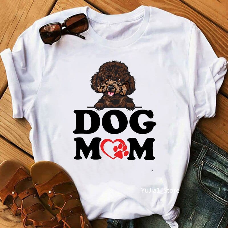 Camisetas divertidas con estampado de perro y mamá Harajuku kawaii, top de verano para mujer, Camisetas gráficas para amantes de las mascotas, camiseta de regalo para amigos