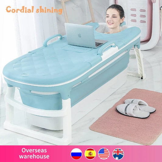 Cordial Shining Free Shipping 1.4m Adult Bath Tub Barrel Sweat Steaming Bathtub Plastic Folding Thicken Bathtub Home Massage