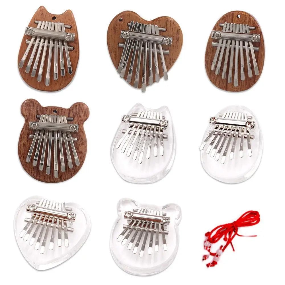 8 Key Mini Kalimba Thumb Piano Wood/Acrylic Exquisite Finger Thumb Piano Musical Instrument Accessories Children Christmas Gift