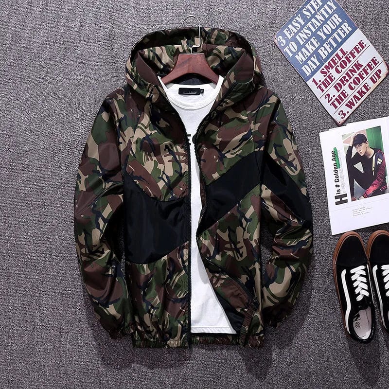 ZOGAA 2021 New Casual Jacket Men's Jacket Large Size Hooded Trend Floral Camouflage Jacket Men's Baseball Uniform Sportswear