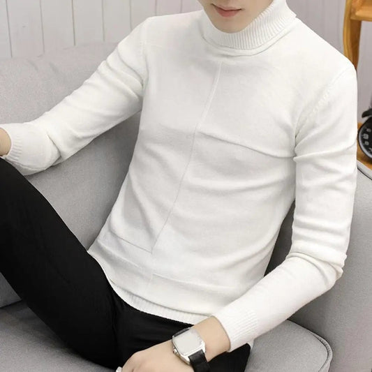 Men Sweater Wide Application Turtleneck Sweater Creative Tear-resistant Turtleneck Sweater Male Pullovers Autumn