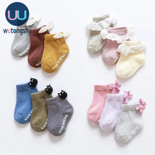 3/5 pares de calcetines de bebé calcetines cálidos de princesa calcetines para recién nacidos regalo de cumpleaños para niño niña 0-24 meses calcetines de verano para bebé