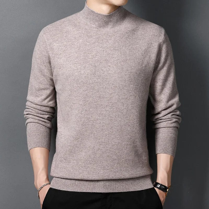 Men 100% Wool Half Turtleneck Sweater 2021 New Autumn Winter Cashmere Knit Warm Jumpers 9Colors Long Sleeve Pullovers