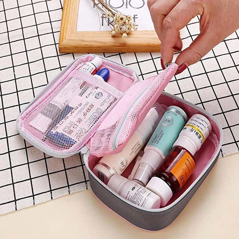 Mini Medical First Aid Bag Outdoor Travel Empty Storage Bag Medicine Organizer Survival Emergency Kits Pink Gray for Camping