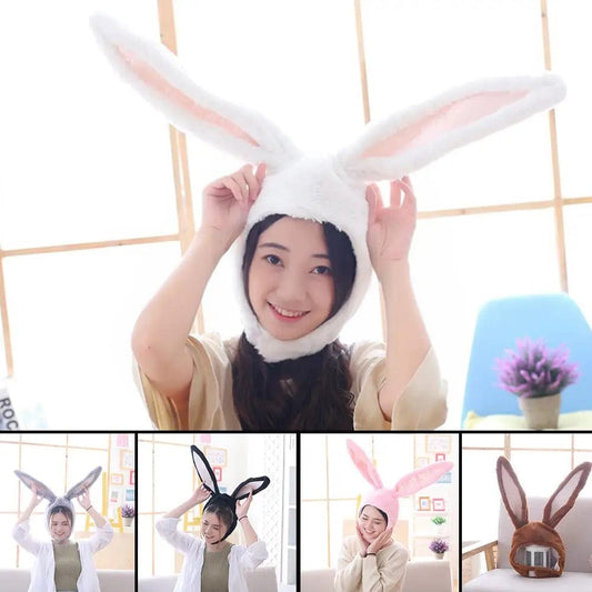Cute Girls Hat Plush Rabbit Bunny Ears Hat Earflap Cap Head Warmer Photo Supplies Hat with earflaps bunny hat Headgear Hats