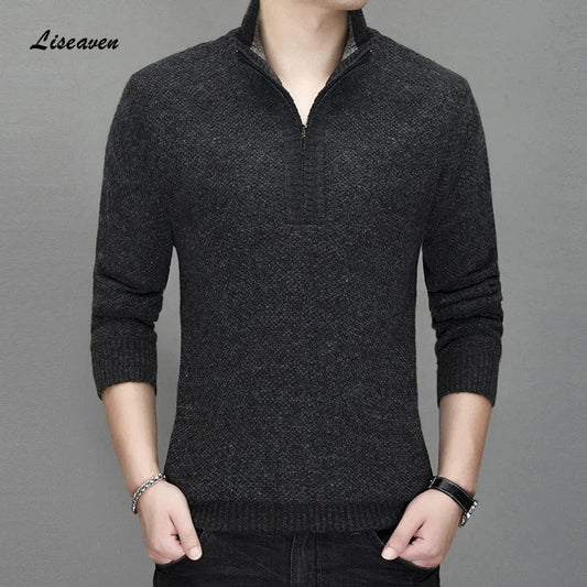 Liseaven Sweaters Turtleneck Men Brand Winter Thick Pullover Sweater Slim Fit Pull Homme Knitting Mens Sweaters Pullovers