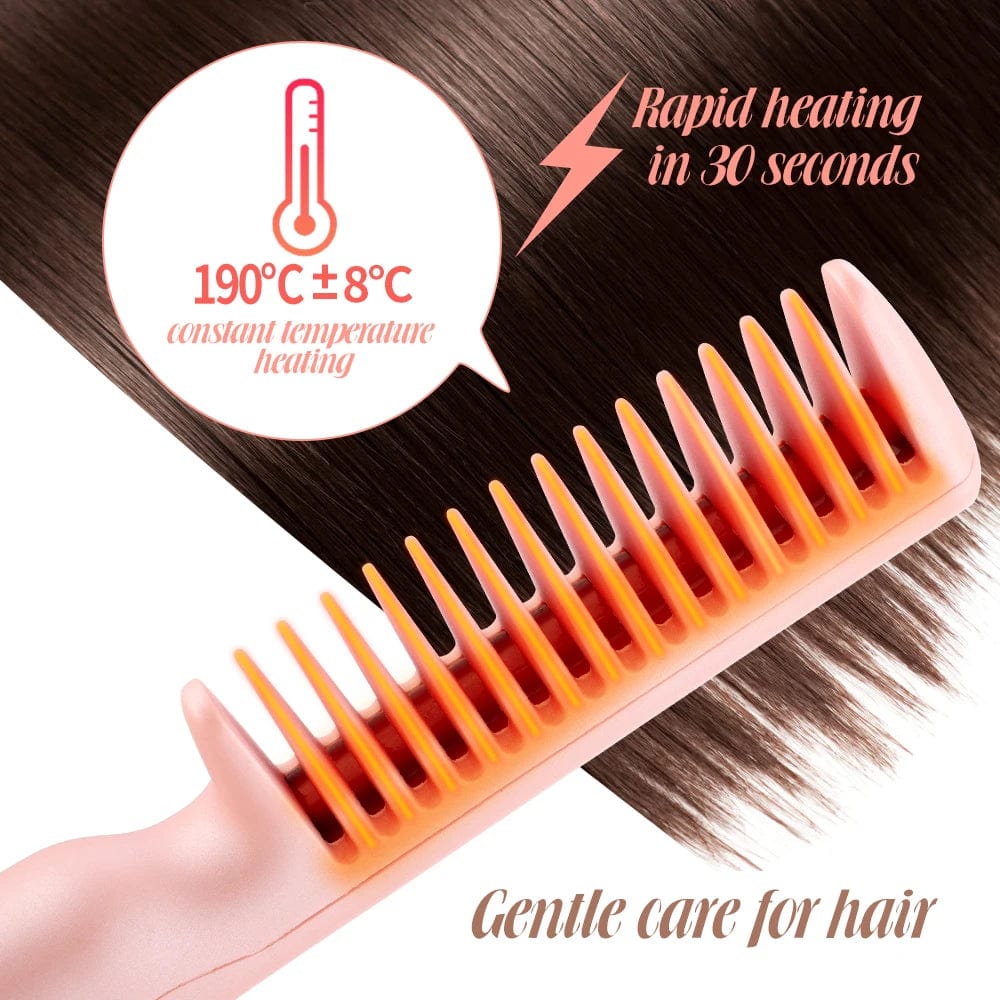 Portable Comb Straightening and Curling Dual-use Hair Straightener Mini Hairdressing Comb Hair Fluffy Hair Repair Beard Combing