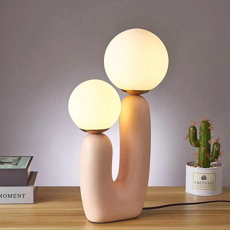 Nordic Ins Style Creative Art Table Lamp Modern Minimalist Bedroom Bedside Lamp Glass Children's Room Net Red LED Lamp