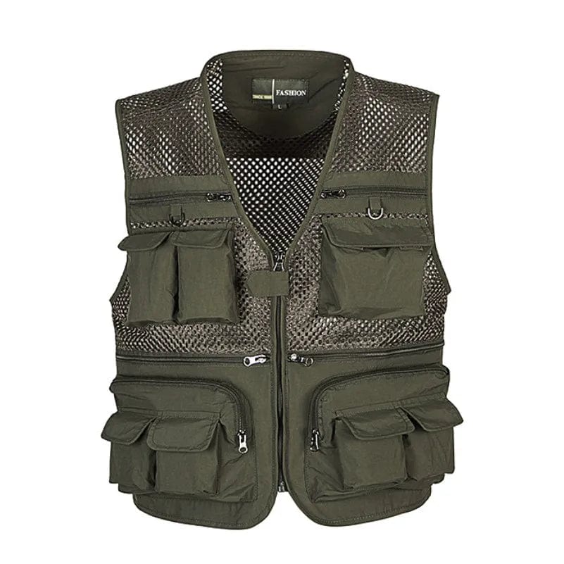 Mens Vest Tactical Outdoor Webbed Gear Coat Summer Fishing Waistcoat Men Tool Multi-Pockets Mesh Work Sleeveless Jacket Male
