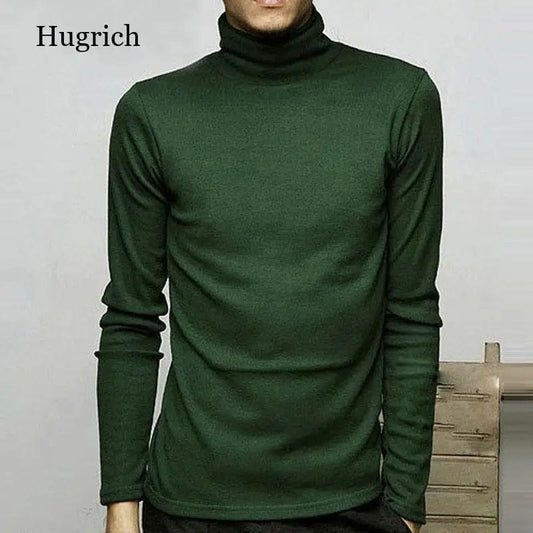 Autumn Winter Men's Sweater Mens Turtleneck Solid Color Pullovers Men Clothing Slim Fit Male Knitted Sweaters Pull Homme