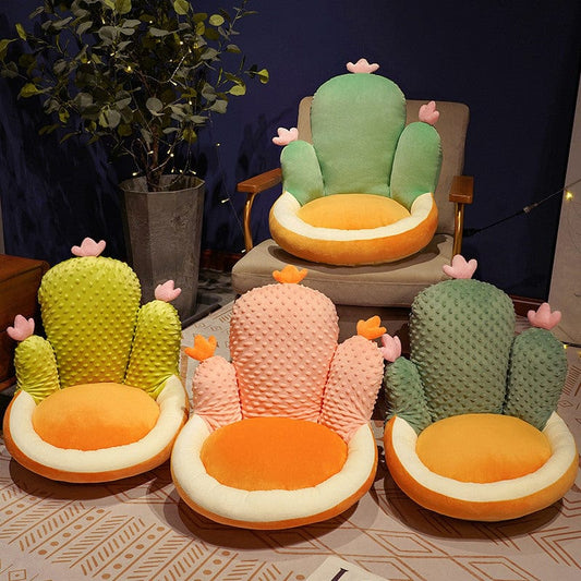 Cartoon cactus cushion futon home sofa tatami plush doll girl gift beanie velvet wholesale