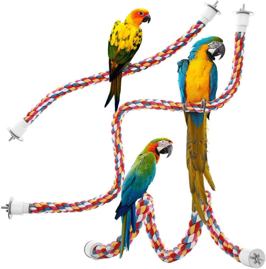 Big small and medium parrot cotton rope climbing rope bite toy cotton rope toy rotating ladder bird toys