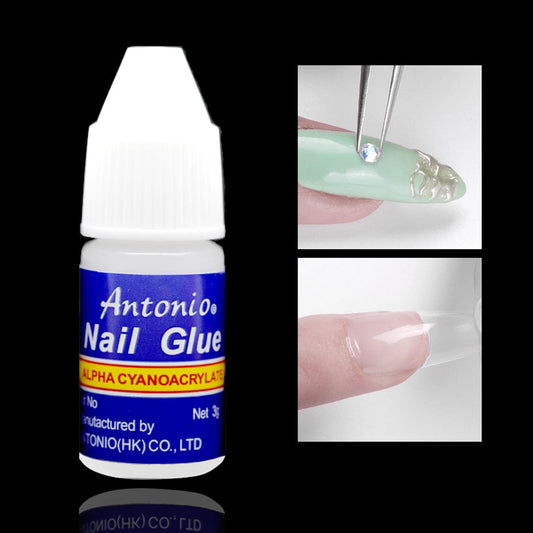 Supply cross-border nail supplies wholesale native water 3g nail glue blue bottle fake pieces special glue