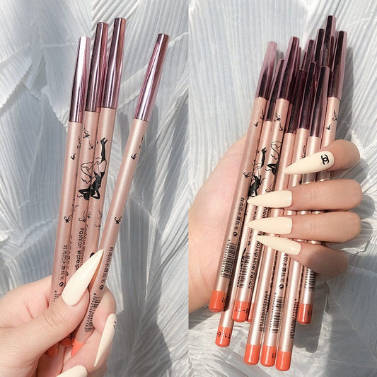 Cross-border makeup waterproof lip lines modified lip nude lip wire sliding color long lasting is not easy to discharge T116
