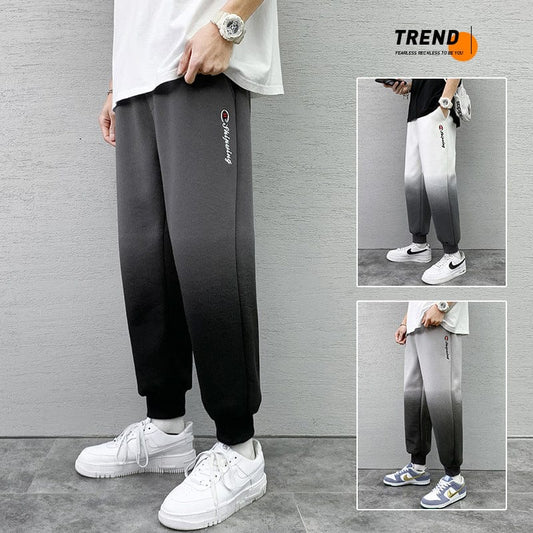 Pantalones japoneses para hombre, arma, versión coreana de la tendencia, Pantalón deportivo informal, pantalones con viga degradada blanca, primavera y otoño, 2021