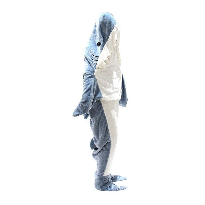 Shark blanket adult super soft soft velvet hoodie sleeping bag wearable loose one-piece pajamas shark sleeping bag