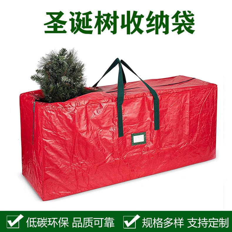 Christmas Storage Bag for Artificial Decomposable Trees in Red - Holiday Organizing and Collecting Tree Bag