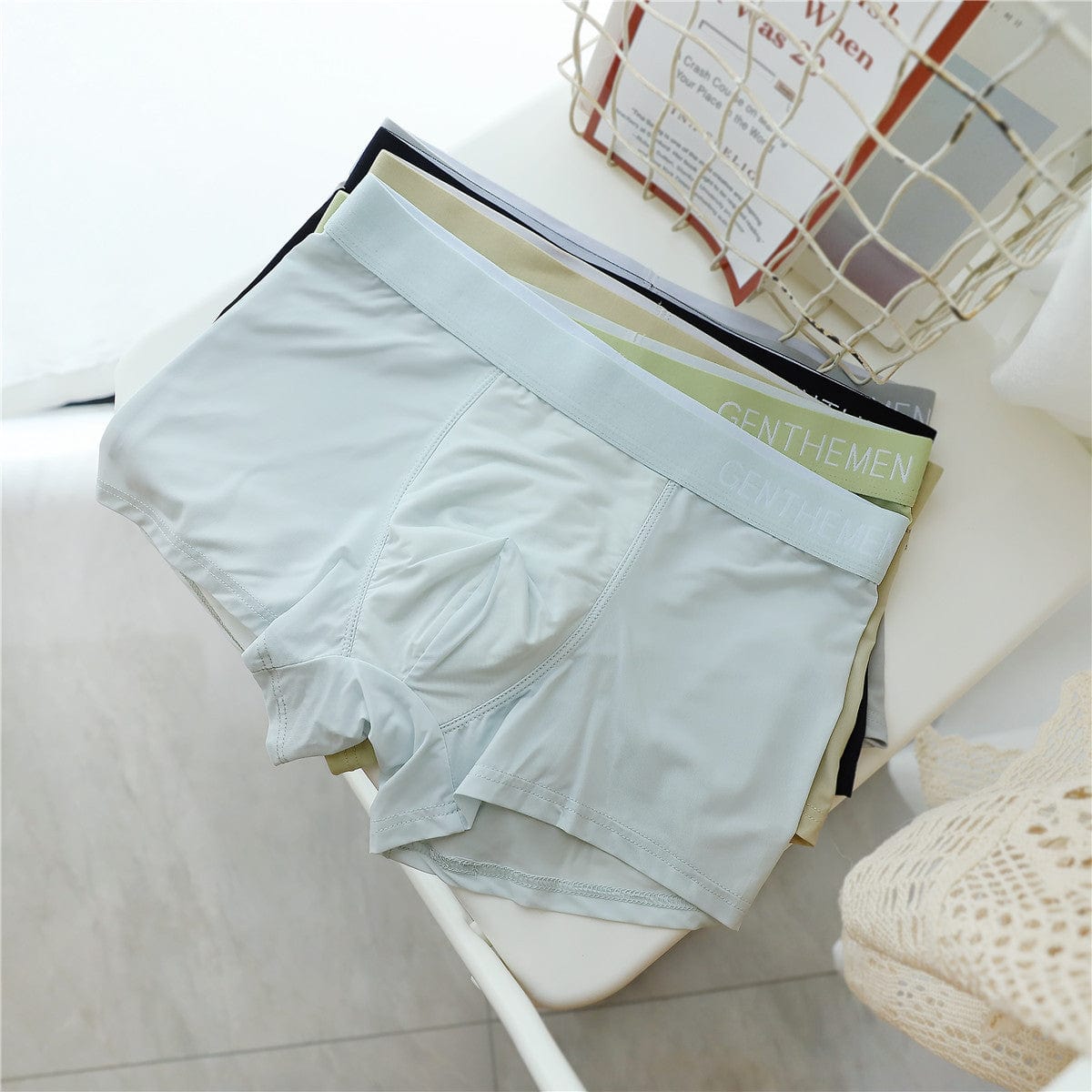 Summer bao single ice silk men's underwear simple and fashion first shot first