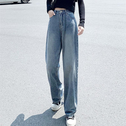 Distone – jean ample taille haute pour femme, neuf points, jambes larges, vadrouille haute et amincissante, nouvelle collection 2021