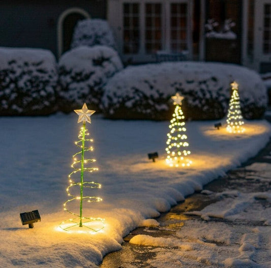 New Creative Solar Powered LED Christmas Tree for Festive Decoration and Scene Setting